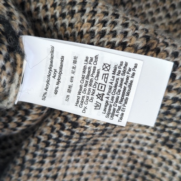 DKNY Leopard Print Funnel Neck Hi-Low Cozy Oversized Mob Wife Sweater Size L - Picture 10 of 11